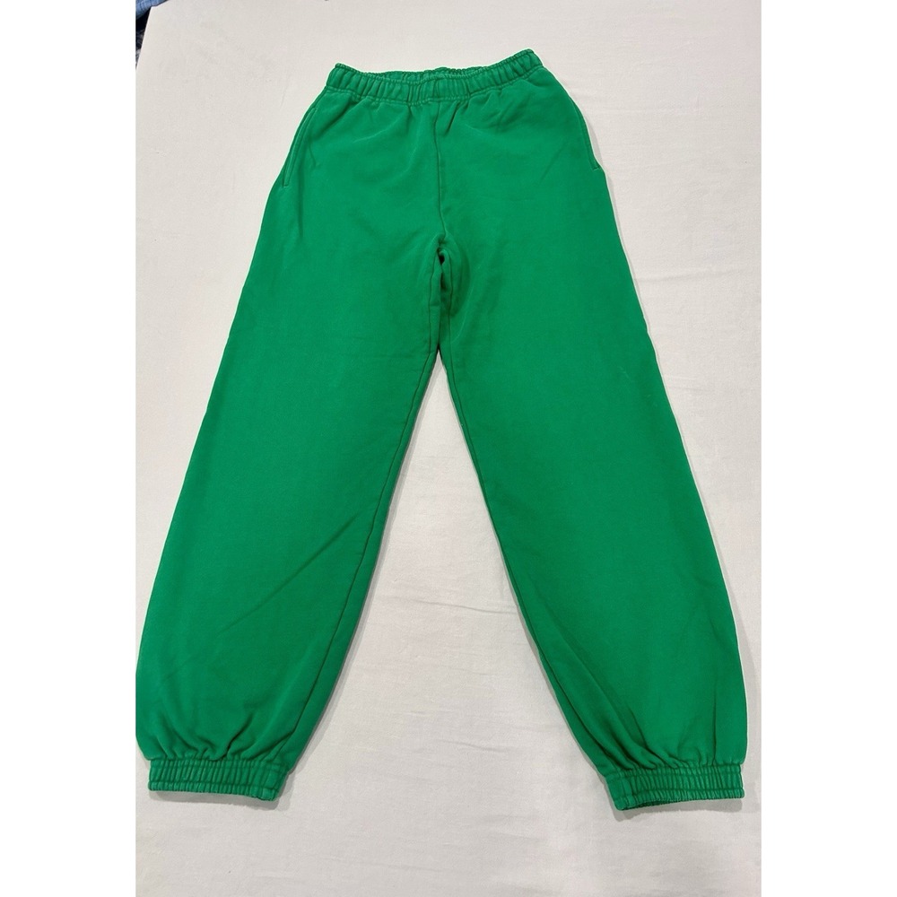 Frankie Collective Womens Sm Green Organic Cotton Jogger Sweatpants High Rise